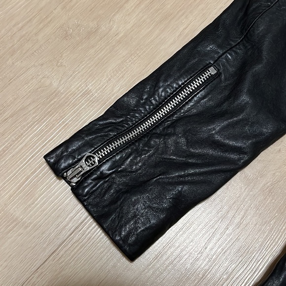 MADEWELL Washed Leather Motorcycle Jacket, BLACK SIZE XS - Picture 8 of 11